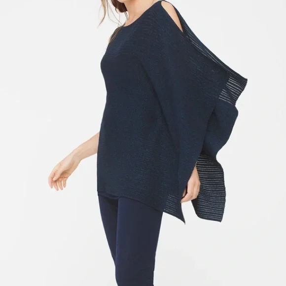 NWT WHBM Asymmetric Drape Sleeve Shimmer Sweater - Picture 1 of 7